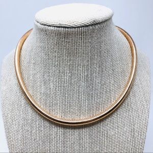 🆕 Rose gold bronze serpent necklace, Italy